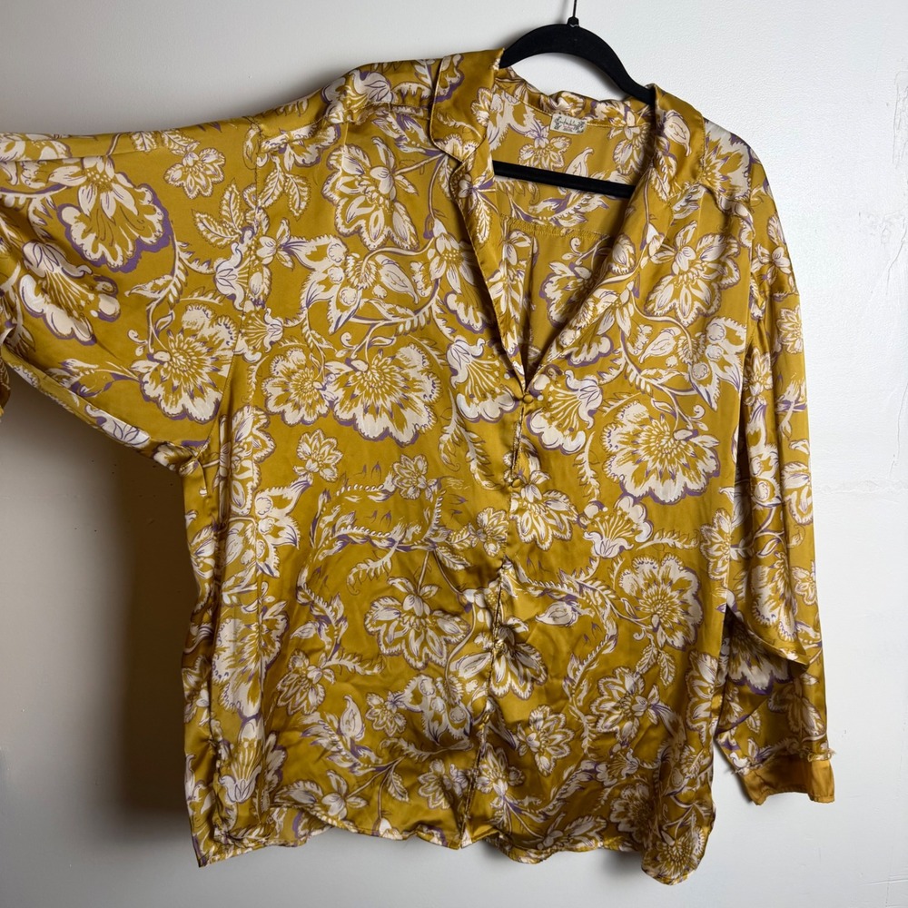 Free People Golden Combo Dreamy Days Pajama Set Oversized Wide Leg - Picture 2 of 13